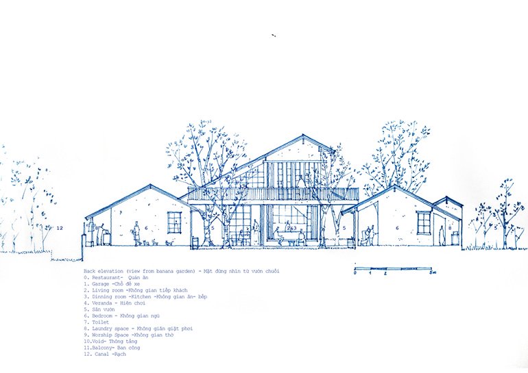 บ้านเปิดโล่งที่เน้นเห็นวิวสวนรอบทิศทาง