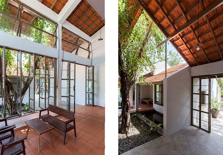 บ้านเปิดโล่งที่เน้นเห็นวิวสวนรอบทิศทาง