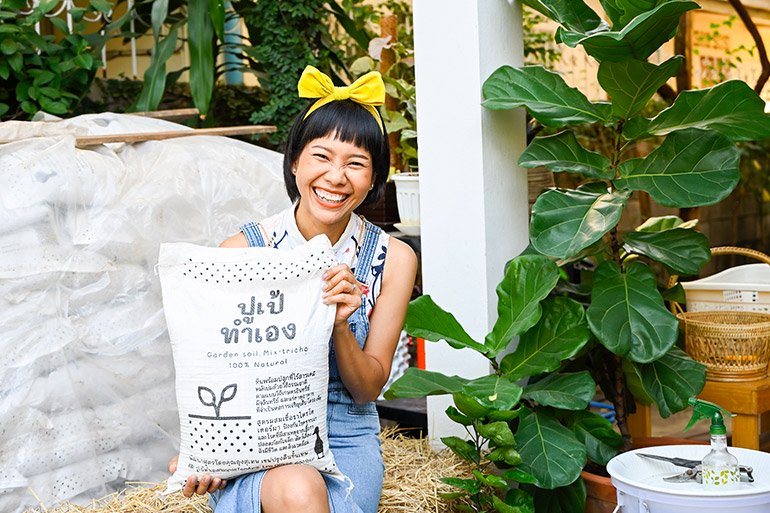 ปูเป้ “ปลูก”เอง สวนสวยในบ้านที่เน้นปลูกผักสวนครัวไว้กินเอง