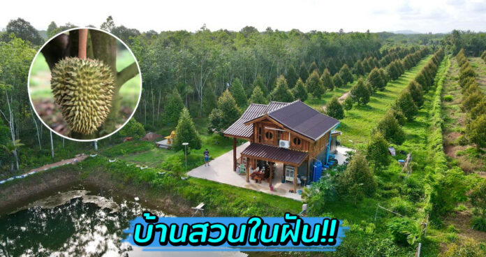 เจ้าของพาชมบ้านสวนในฝันห้อมล้อมด้วย “สวนทุเรียน”บรรยากาศน่าอยู่