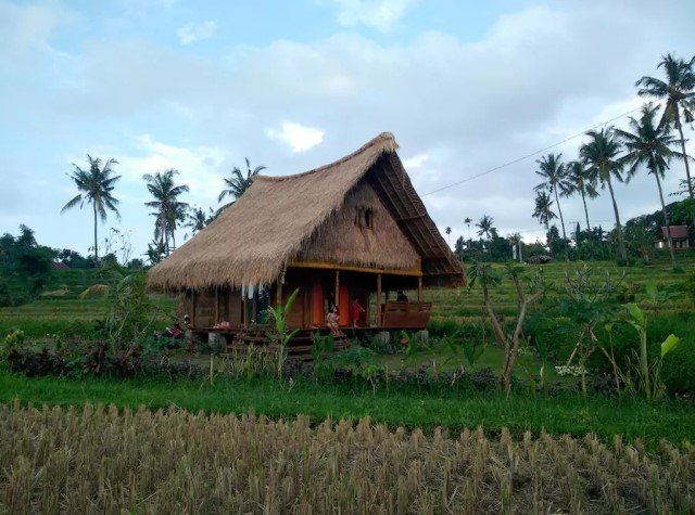 บ้านกระท่อมปลายนา วัสดุจากธรรมชาติ ตกแต่งงานไม้ ผสมผสานปูนเปลือย